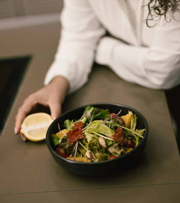 Fresh salad bowl prepared for nutrition consulting and healthy eating support