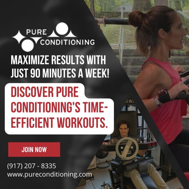 Maximize Results with Just 90 Minutes a Week! Discover Pure Conditioning's Time- Efficient Workouts. Looking for an effective workout that fits your busy schedule? At Pure Conditioning, our science-backed, high-intensity workouts deliver incredible results in just 90 minutes a week! Get fit, feel great, and reclaim time with our efficient training programs.  Ready to make a change? Join us today!
To schedule a consultation contact Daniel today at (917) 207-8335 or Daniel@pureconditioning.com to schedule a consultation.

#PureConditioning #PersonalTraining #MedicalMassage #ColdPlunge #FarInfaredSauna #Acupuncture #IntegratedExercise #Stamford #NewYorkCity #WorkSmarterAndHarderNotLonger #Workout #Fitness #WorkingOutIsLife #HighPerformanceOfMindAndBody #HealthStamford #HealthNewYork #Nutrition #LifeStyle #Exercise #FitnessGoals #FitLife #FitForLife #WorkoutMotivation #Biohacking #StamfordStretching #Wellness #StamfordColdPlunge #StamfordInfaredSauna